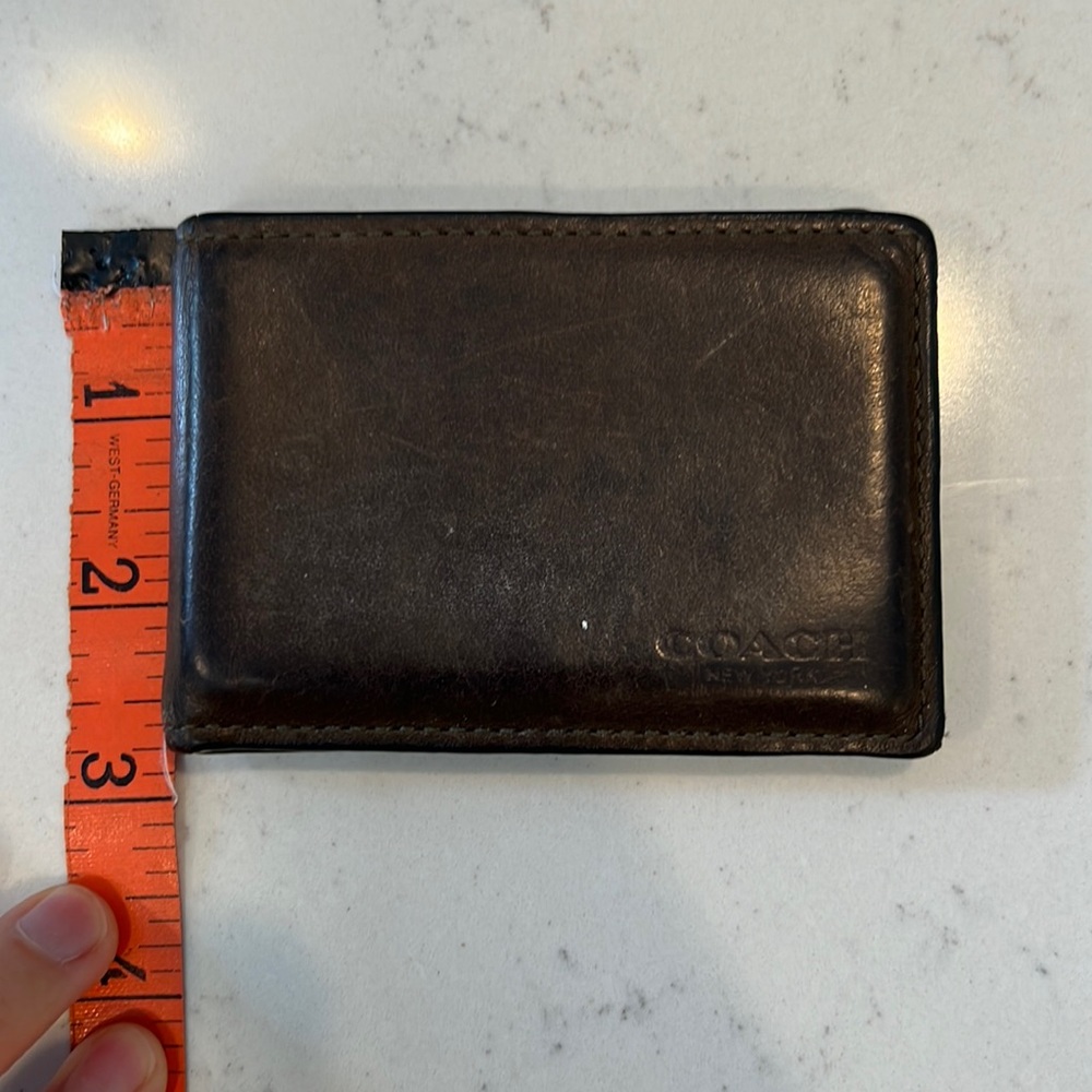 Coach men’s leather wallet - Hunter green/brown